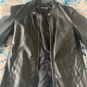 Express faux leather jacket with bottom pockets